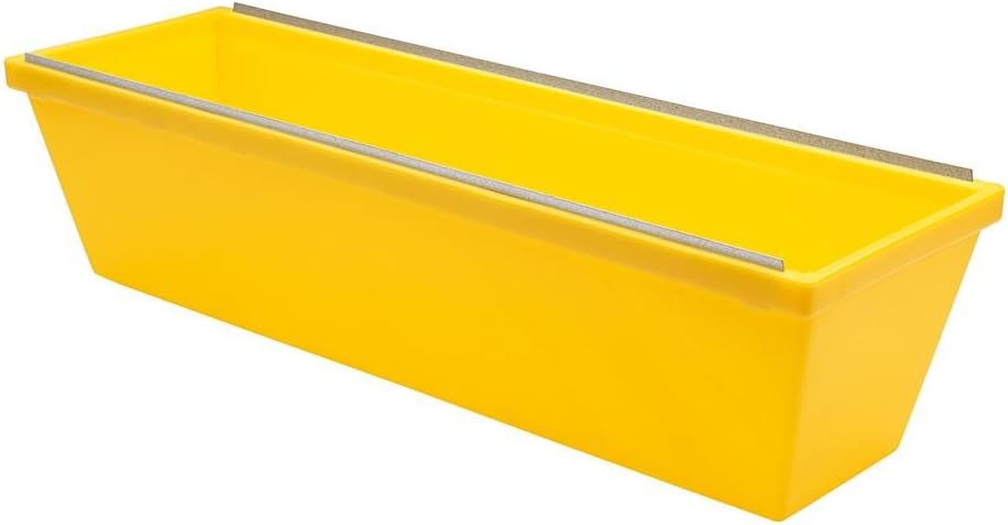 Edward Tools Plastic Drywall Mud Pan with Steel Scraping Bar 12” - Lightweight Heavy Duty Plastic Without Added Weight - Scraping bar sheetrock mud pan for Quicker Knife Cleaning - Tapered Sides