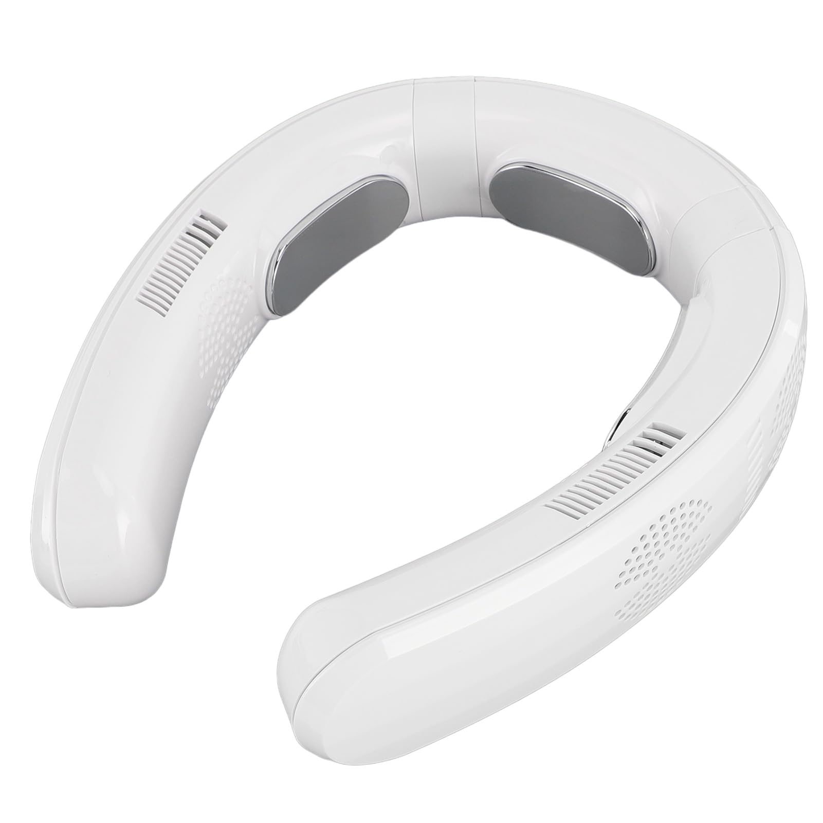 SIXRUN Stilvolles Design, Wiederaufladbarer, Flügelloser Nackenventilator, Tragbare Nackenklimaanlage mit 3 Geschwindigkeiten für Camping (WHITE)
