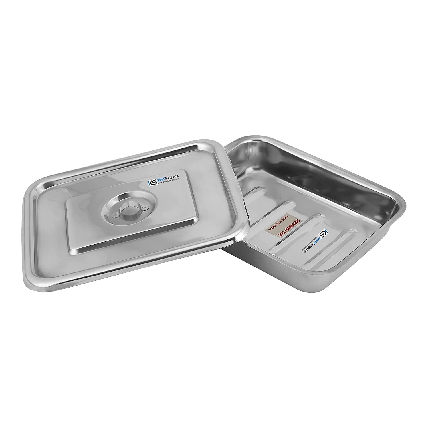 Kashi surgical stainless steel cover instrument tray (with lid) Stainless Steel with 8 "X 6" Kashi surgical stainless steel cover instrument tray (with lid) Stainless Steel with 8 "X 6"