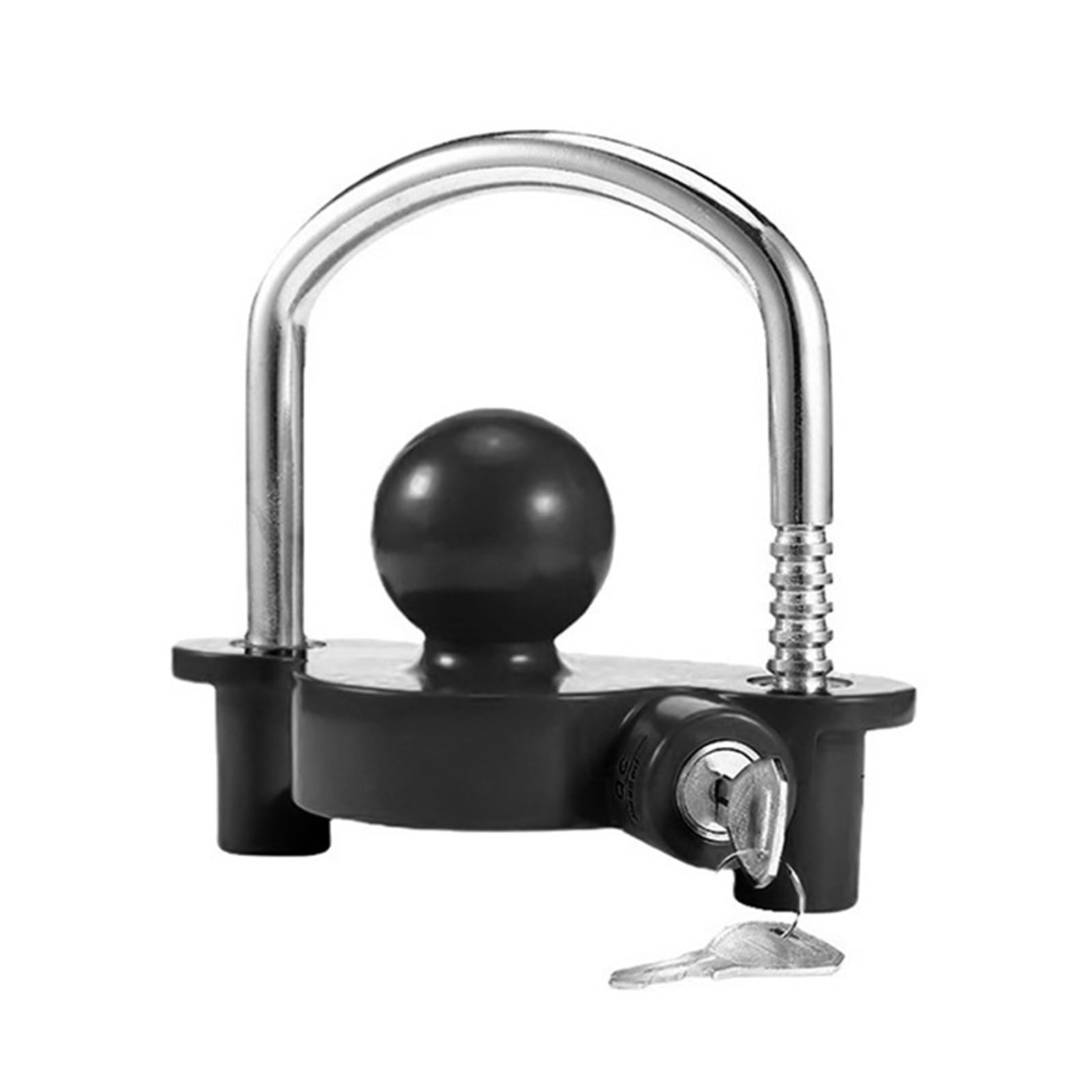 Auto-Anhängerkupplungsschlösser, Yacht-Wohnmobil-Anschlüsse, Anhängerkupplungs-U-förmige Kugelabdeckungsschlösser, Aluminium-Diebstahlsicherungsschlösser(Black)