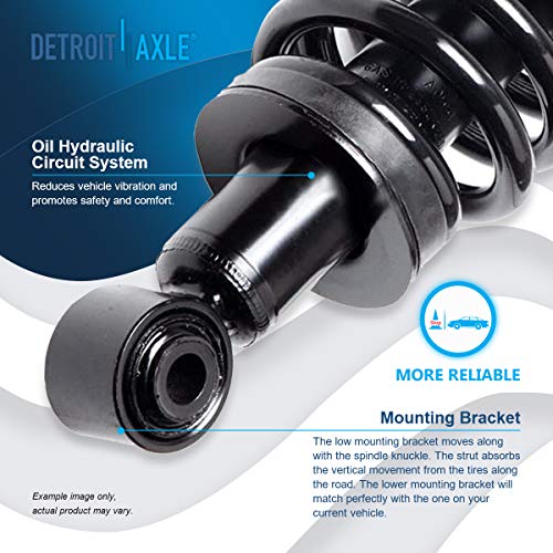 Image of Detroit Axle - Front Struts for 2003-2011 Ford Crown Victoria Lincoln Town Car Mercury Grand Marquis, 2 Struts w /Coil Spring 2004 2005 2006 2007 2008 2009 2010 Replacement