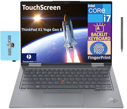 Lenovo ThinkPad X1 Yoga Gen 6 14 pulgadas FHD+ IPS, pantalla táctil, 500 nits, portátil 2 en 1 (Intel i7-1165G7, 16 GB de RAM, 1 TB PCIe SSD, KYB retroiluminado, huella dactilar, 2 Thunderbolt 4