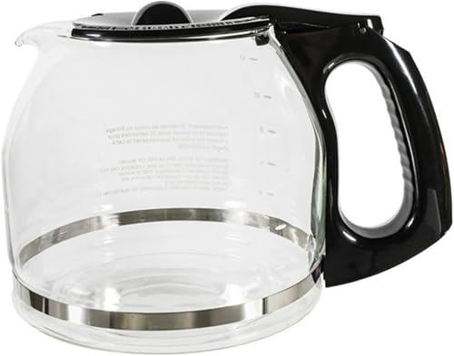 Jarra de café de repuesto para 12 tazas compatible con cafetera Mr. Coffee, repuesto # PLD12 PLD12 serie PLD12-RB, mango negro
