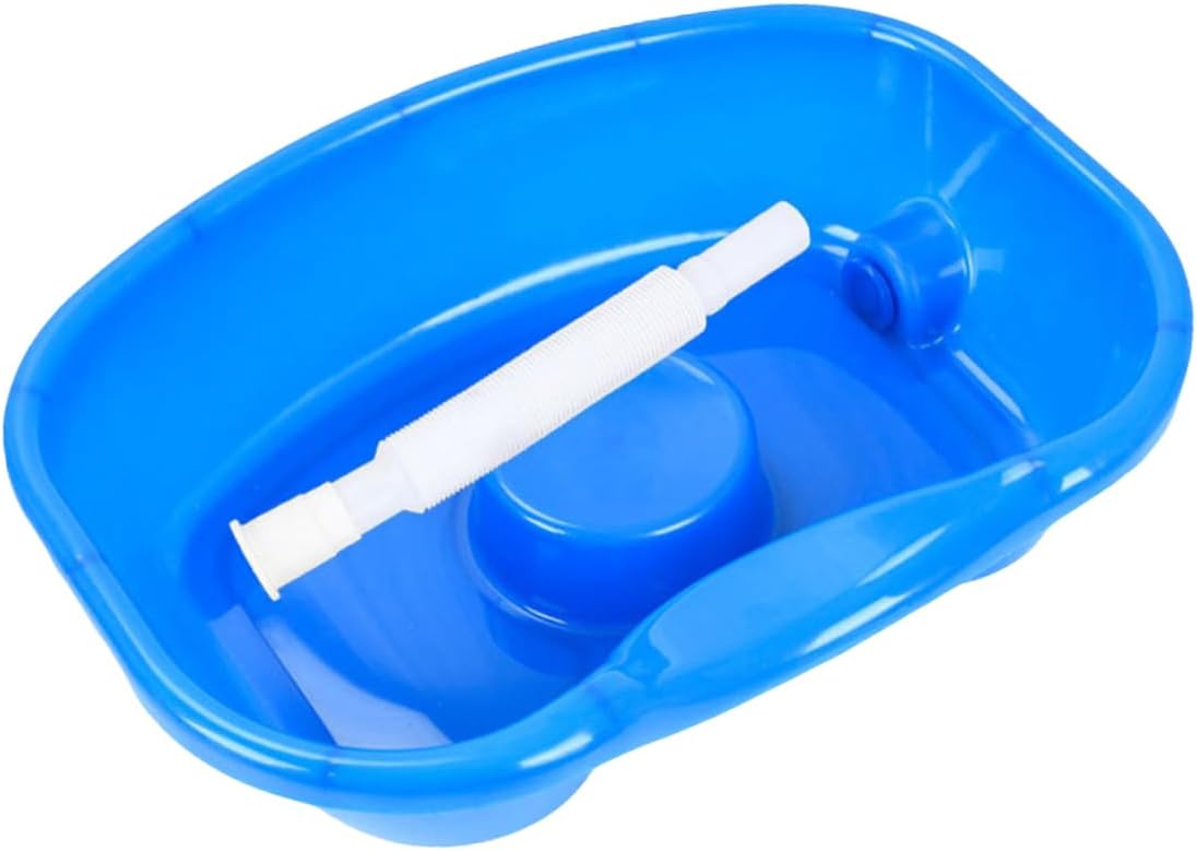 Thickened Hair Washing Basin Portable Bedside Sink Elderly Care Drainage Tube Included