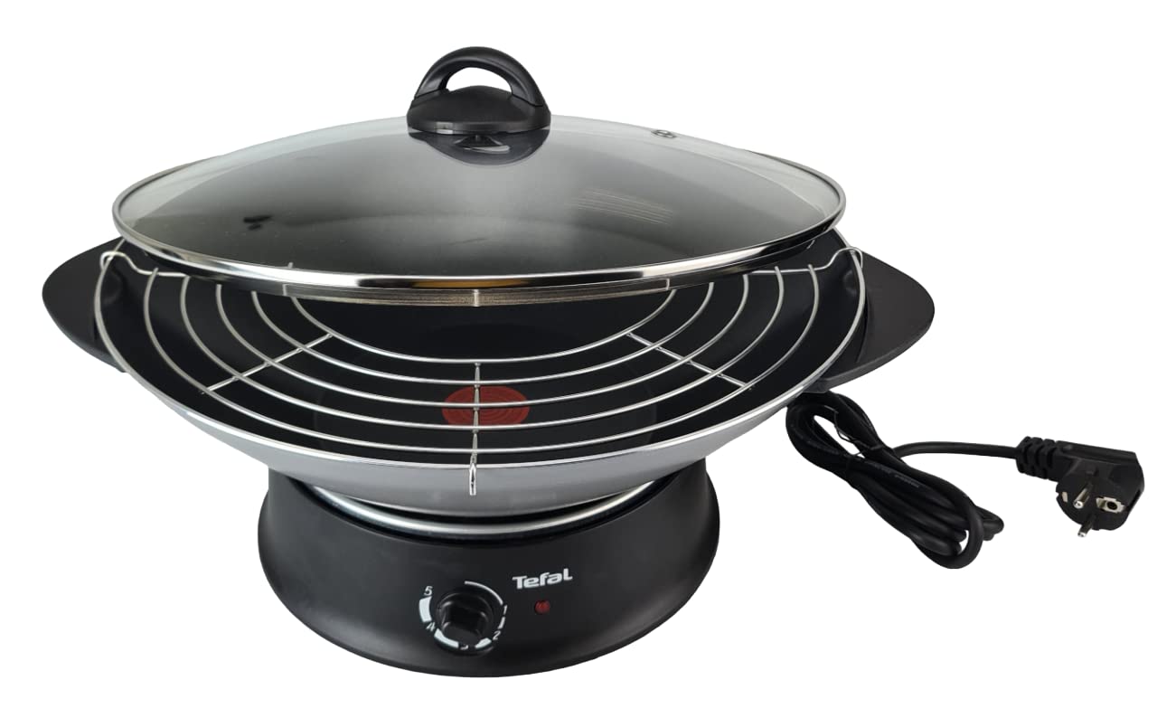 Tefal Wok mit Glasdeckel 1200W WO 3000 SI