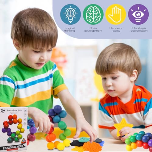Fzyisw 10 Stück Fidget Toys 3D-Puzzlebällen Sensorisches Spielzeug, Sensory Stones, Anti Stress-Spielzeug für ADHS & Autismus, Stressabbau, Fingerspielzeug Stimming Toys
