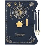 B6 鍵付きノート 日記帳 メモ帳 ダイアリおしゃれ 子供 可愛い かわいい 小学生 女の子 プレゼントPUレザー 秘密 交換日記 女性用 学生 カード収納 ネイビー