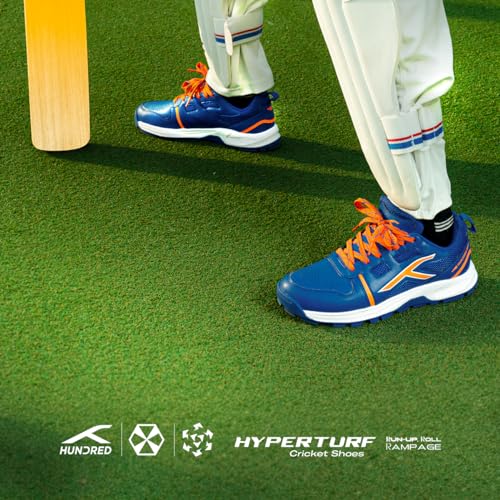 Image of Hundred HyperTurf Cricket Shoes | TerraSpike Rubber Studs Men | Embedded Support Plate for Stability | Lightweight & Durable | Ideal for Turf, Ground & Hard Surfaces