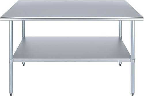 Vista 216 de AmGood Mesa de trabajo de acero inoxidable de 18 pulgadas x 36 pulgadas Mesa de preparación de alimentos de cocina de metal NSF