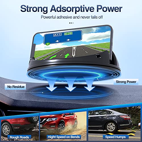 Loncaster Car Phone Holder Mount, [Horizontal 360° Rotatable] Silicone Phone Mount for Car Dashboard, Hands Free Cell Phone Holder Car Compatible with iPhone 16 15 14 13 12 Pro Max Samsung Phones - Thumbnail 3