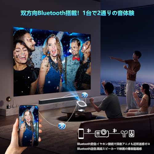 undefined NUTROMO プロジェクター 家庭用【2025年新登場・Android TV搭載・APP利用可能・270°回転】プロジェクター 小型 25000LM 1080P Wi-Fi6 4K対応 天井投影 自動台形補正 Bluetooth5.3 HiFiスピーカー内蔵 ホームプロジェクター 50%ズーム機能 スマホ/パソコン/DVD/Switch/などに対応 操作簡単 日本語取扱説明書 の商品画像 7