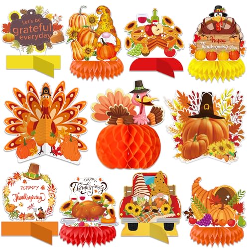 Décoration de table Thanksgiving pliable en papier pour repas de famille