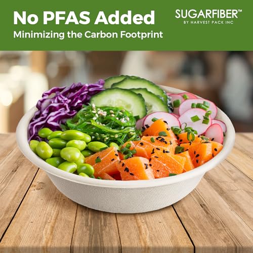 Cuencos de papel antifiltraciones y compostables de 32 oz para comida 6