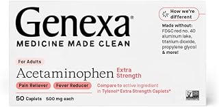 Genexa Extra Strength Acetaminophen Pain & Fever Relief Caplets, 500 mg, 50 Count