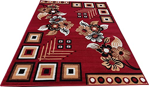 Image of Home Decore Acrylic Carpet for Your Living Room & Drawing Room Aywhere in Your Home (210x300 Red Colour)- 7x10 Feet