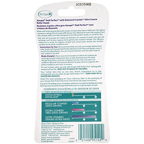 Amope Pedi Perfect - Electronic Foot File Ultra Coarse Diamond Crystals Refills, 2 Ct. #TOP1