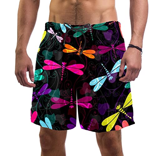 Maillots de bain hommes libellules colorées pour vacances de plage et farniente