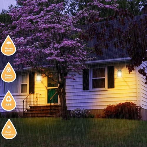 Solar Wall Lights Outdoor Pack of 2 Wireless Motion Sensor Lanterns with 3 Lighting Modes and IP65 Waterproof, Exterior Spotlight Fixtures for Garden Yard Patio Fence Outside Decorative