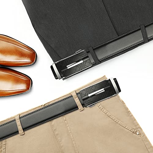 Image of Lavemi Men's Real Leather Ratchet Dress Belt with Automatic Buckle,Elegant Gift Box