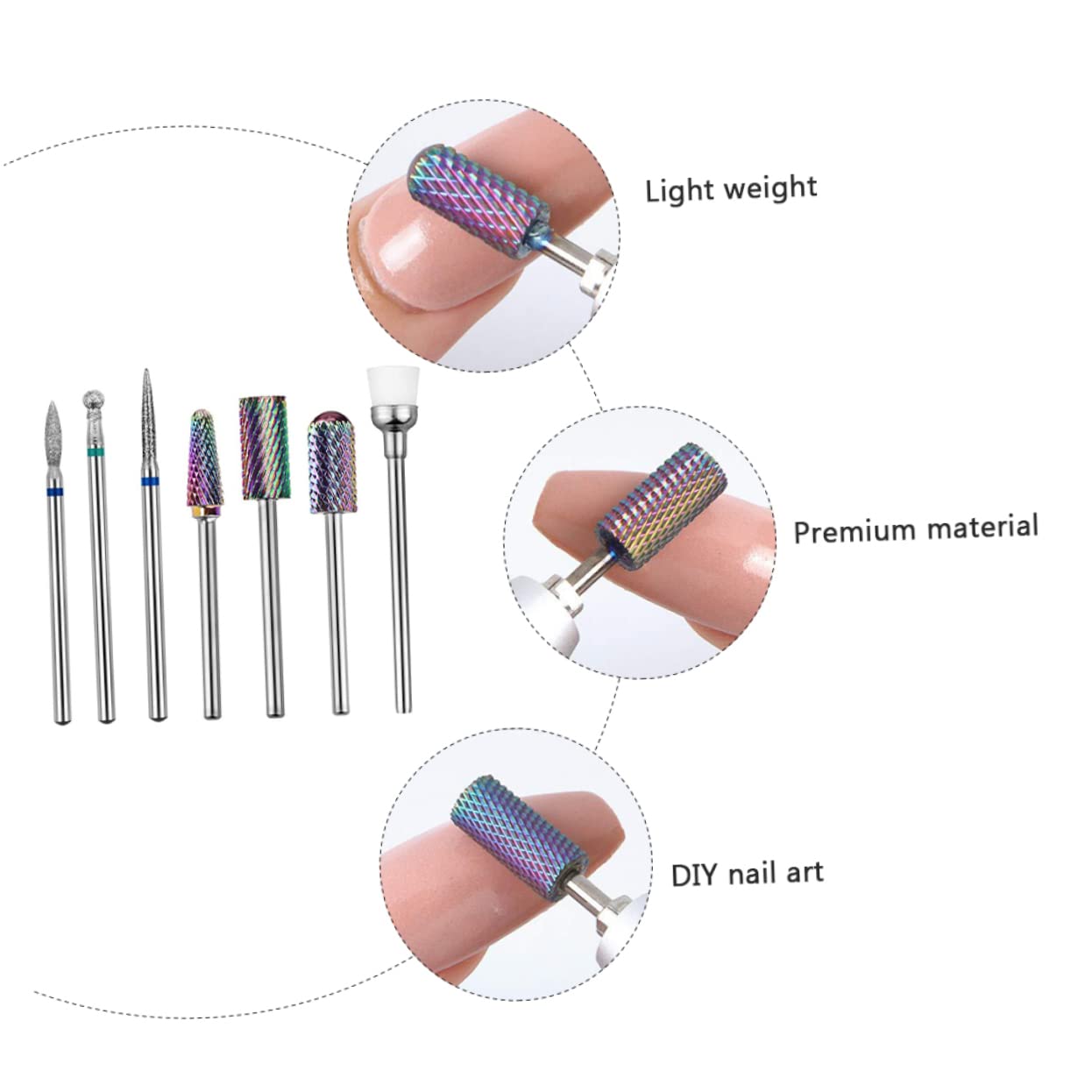 Ipetboom 2juegos Cabezas De Pulido Para Manicura Brocas Tungsteno Para Lijado De Uñas De Para Salones y Personal