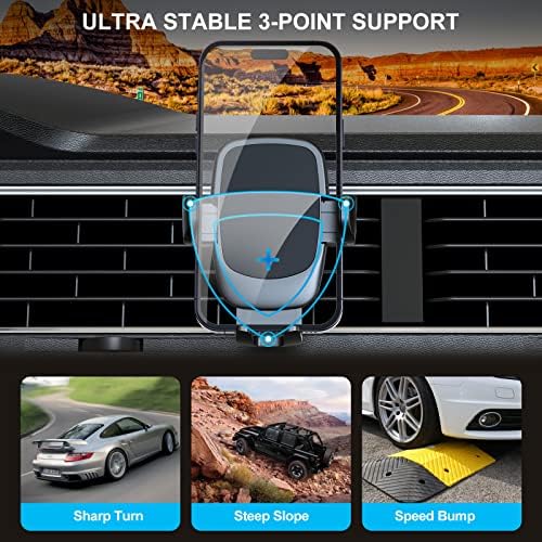 Niofind Car Phone Holder, Air Vent Phone Holder for Cars 2022 Upgraded Ultra Stable, Universal Car Phone Mount Compatible with iPhone 14/13/12/11, Samsung, Huawei and Other 4''-7'' Mobile Phone