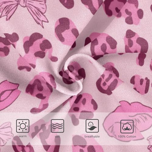 Wusikd Pink Leopard Print Bows Boys' Underwear Cotton Boys Briefs Soft Toddler Underwear 2T3