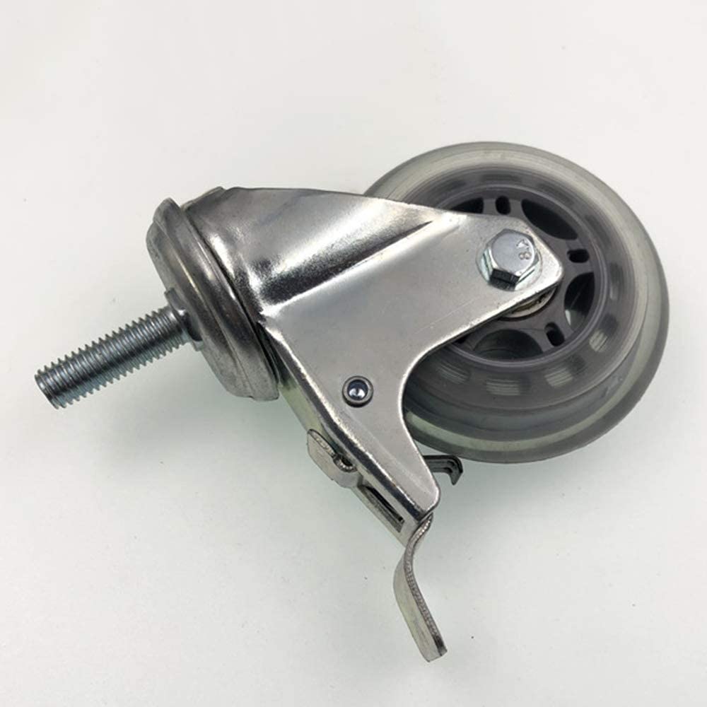 Juego de 4 ruedas giratorias de vástago roscado, uso industrial, capacidad de carga de 200 kg, rodamiento suave y silencioso, compatible con tamaños de pernos M8, M10, M12
