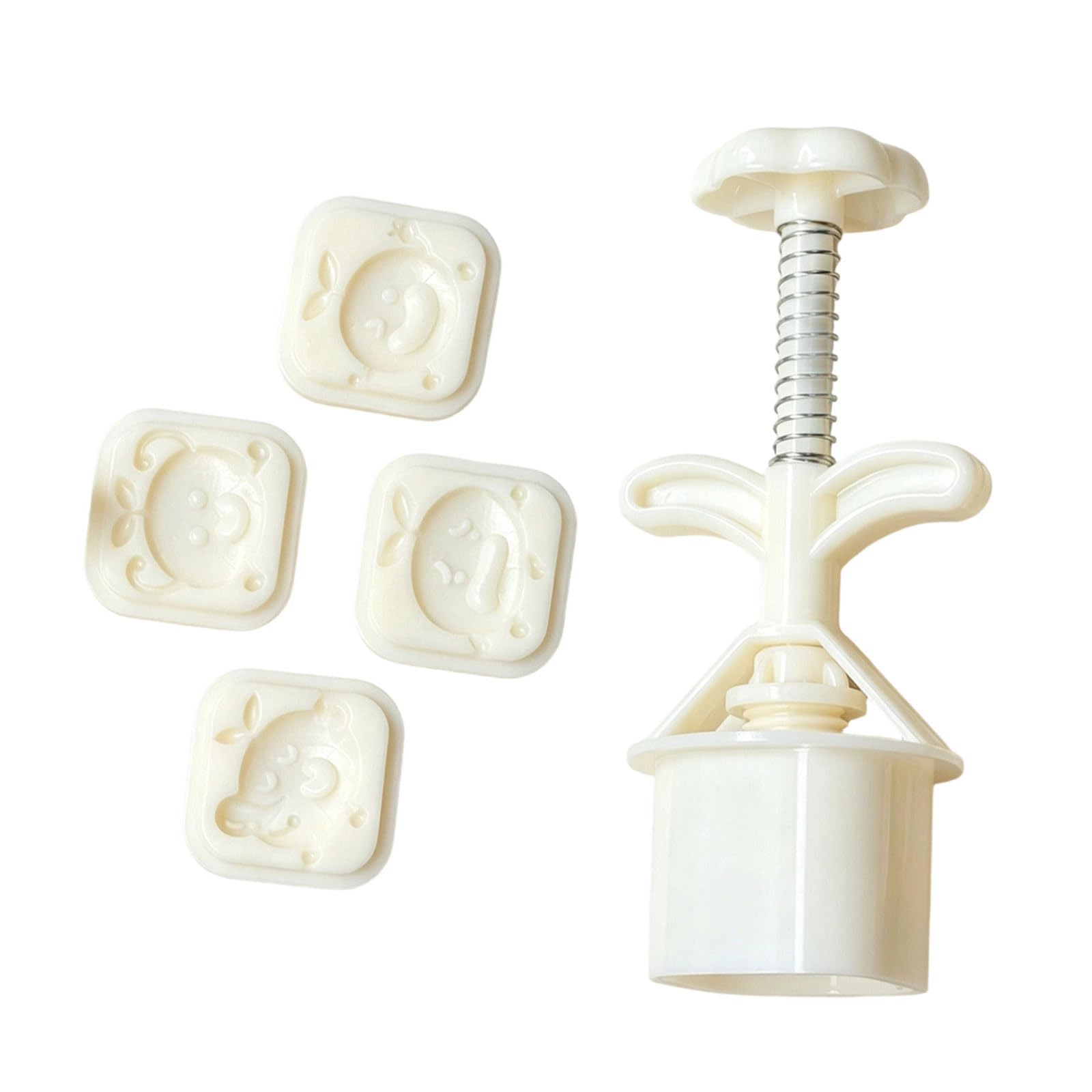 JSGHGDF Temperatures Resistant 30G Green Bean Cake Molds Set Includes 4 Different Design Family Baking Accessories Portable Cake Making Tool