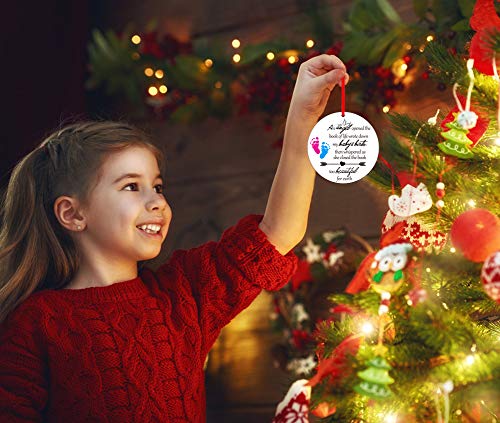Facraft Baby Christmas In Heaven Ornament,3" Memorial Ornaments For Loss Of Loved One Kids,Footprint Baby's Angel Birth Christmas In Heaven,In Loving Memory Of Baby Angel Ornament #TOP1