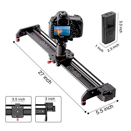 Image of GVM Camera Slider, 27 inch Aluminum Alloy Motorized Slider with Time-Lapse, Video Shooting and Round Trip Shooting, Track Dolly Rail for Most DSLR Cameras for Interview Photography