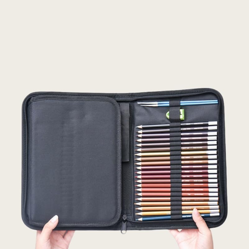 Image of Eiyye Colored Pencil Case Pencil Organizer Holds 72 Pencils Large Capacity Zippered Pencil Holder for Colored Pencils(Black)