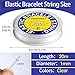 FANDAMEI 1mm Elastic Bracelet String Cord, Crystal Stretch Bead Cord for Bracelets Jewelry Making, Clear Stretchy Elastic String for Beading, Transparent Thread for Bracelet Necklace Making