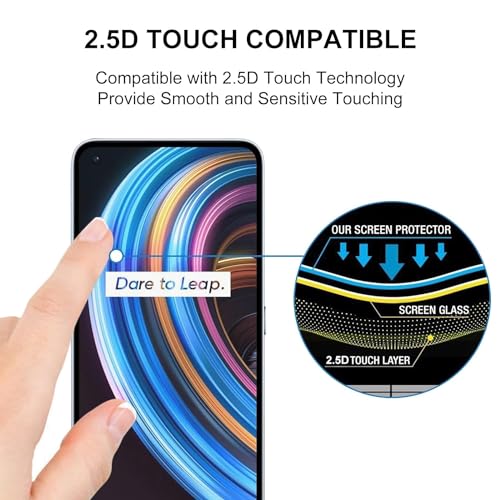 Image of HD Tempered Glass Screen Protector Compatible For Realme X7 max With Edge To Edge Coverage And Easy Installation Kit