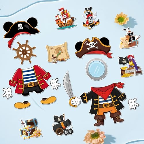 19 Pcs Cruise Door Decorations Magnetic, Pirate Captain Mouse Dress Up Nautical Family Vacation Cruise Ship Door Magnets, Fun Magnetic Ship Cabin Signs Fridge Magnets Decor by HemerVows - Image 6