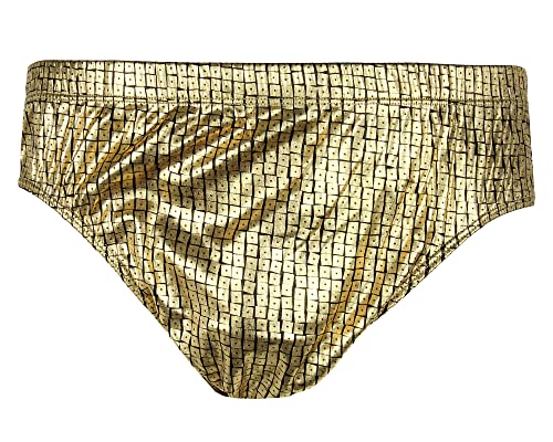 INTIMO Mens Gold Squares Print Bikini Brief Underwear