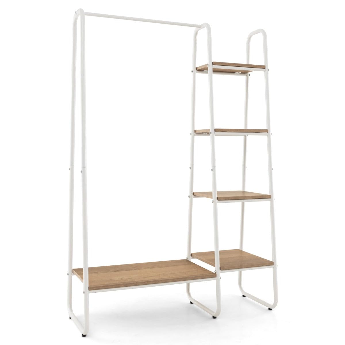 Helloshop26 - Organizador para ropa (99,5 x 40 x 151 cm, uso multifuncional, diseño moderno, madera natural, 20_0013182)