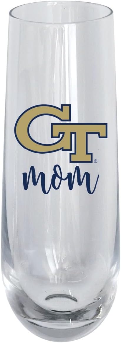 Copa Flauta Sin Pie Georgia T Yellow Jackets 10 oz Diseño Mom