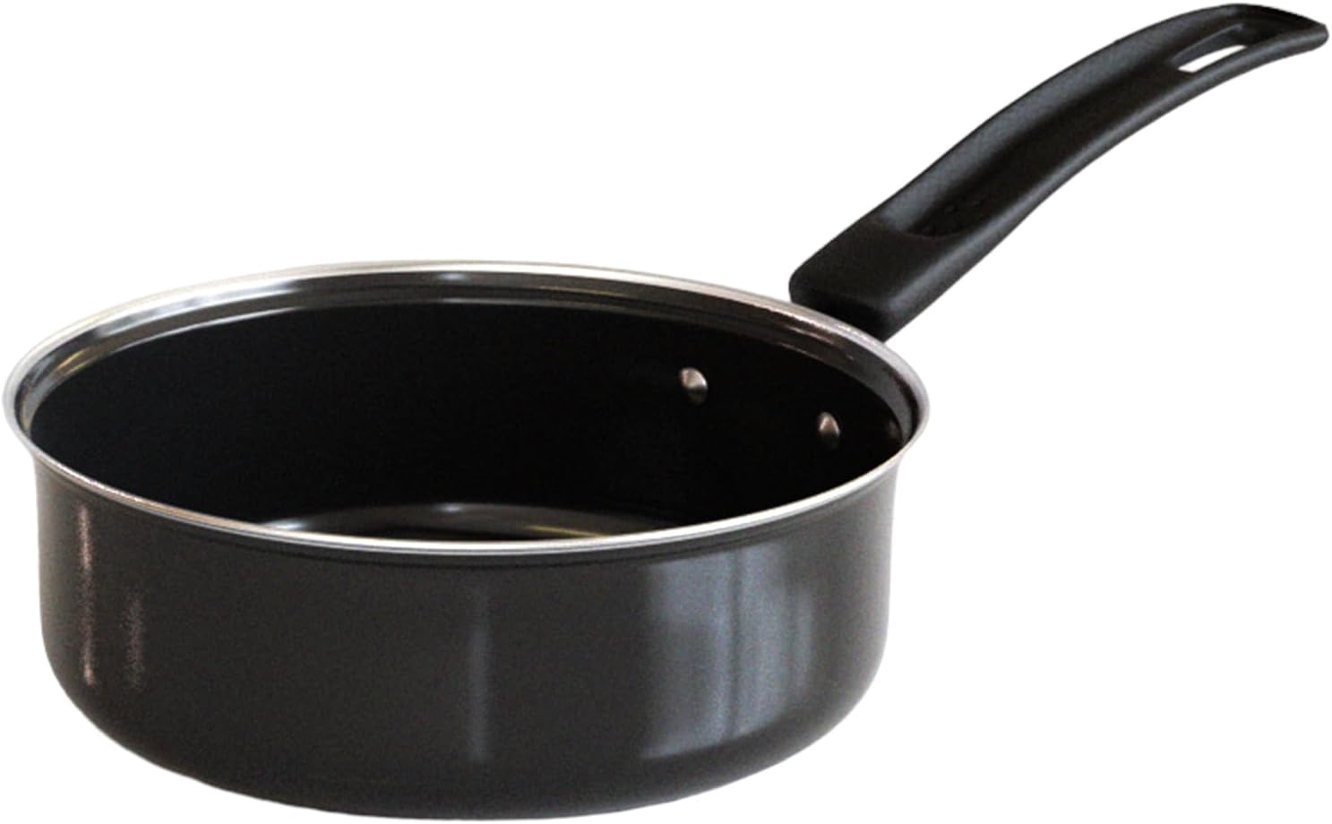 The Earth Store EcoLuxe Small Saucepan for Tea Milk and Chai Pan Induction Base and Gas Stove T Pan (patila)|Tea/Milk Boiling Pot Vessel | mini Sospan with Bakelite Handle 950 ML Capacity 16cm, Black