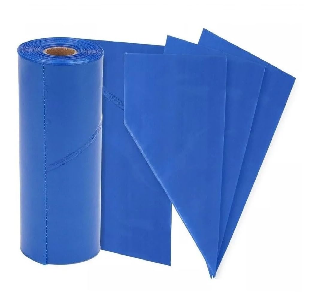 Tezraftaar® 30 x Disposable Icing Piping Bags 21" Blue Non Sticky Savoy Pastry Bag for Cake Muffins Desserts Decoration