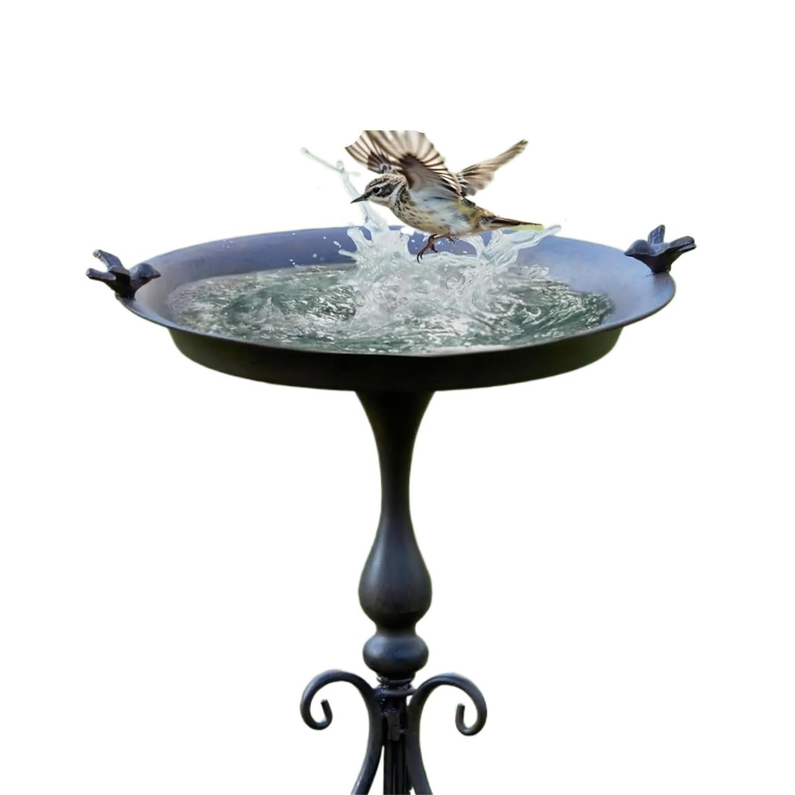 Metal Bebedero pajaros con Pie Baño for pájaros con Soporte, diámetro 18" Ancho x 28" Alto | Baños for pájaros for exteriores, Baños/comedero for pájaros de metal