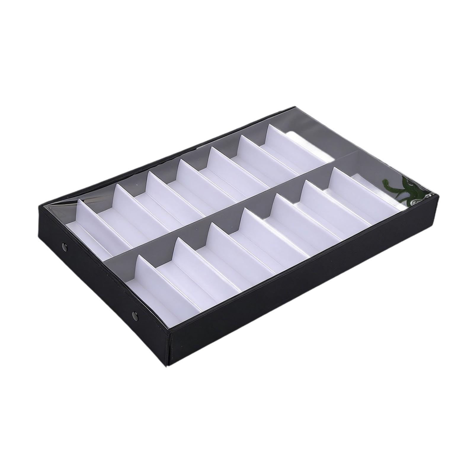 Bandeja para Gafas Caja para Gafas Organizador de Accesorios Bandeja de Joyería Soporte para Gafas con Tejido Suave Adecuada para Almacenamiento de Ga, Tapa Clara, universal