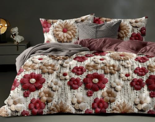 Image of 1 Reversible Comforter Super King Size 108 x 108 Both Side Same Print 1 Bedsheet King Size 108 * 108 inches and 2 Pillow Cover 4 Pieces Bedding Set | AC Quilt | AC Dohar -Multicolor