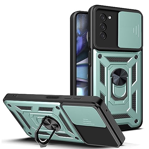 BOKYAS Coque pour Nokia G22 avec Cache Webcam & Support Annulaire à 360 Degrés, Anti-Chute Étui Housse Compatible avec Support De Voiture Magnétique, Vert