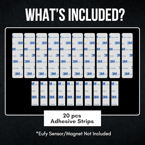 Image of Contact Sensor Adhesive - Compatible with EUFY Sensor | Mounting Tape Replacement Pads | Works with Door, Window, Wall Alarm Sensors | Easy Mount, Peel and Stick (10 Pack - Small and Large)