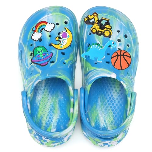 Image of Kids Tie Dye Garden Clogs for Boys Girls | Lightweight Slip-On Water Shoes with Arch Support