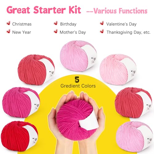 Image of Katech 20 Skeins Cotton Yarn for Crocheting-55% Cotton 45% Acrylic-#3 DK (Light)-Super Soft Milk Cotton Yarn-Great Crochet and Knitting Starter Kit for Colorful Craft(Color C)