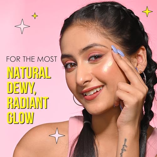 Image of Blue Heaven Prime & Shine Flawless Illuminating Primer + Strobe Cream | Primer + Highlighter + Moisturiser |Infused with Vitamin C and Niacinamide for naturally glowing skin, Golden Pink, 25g