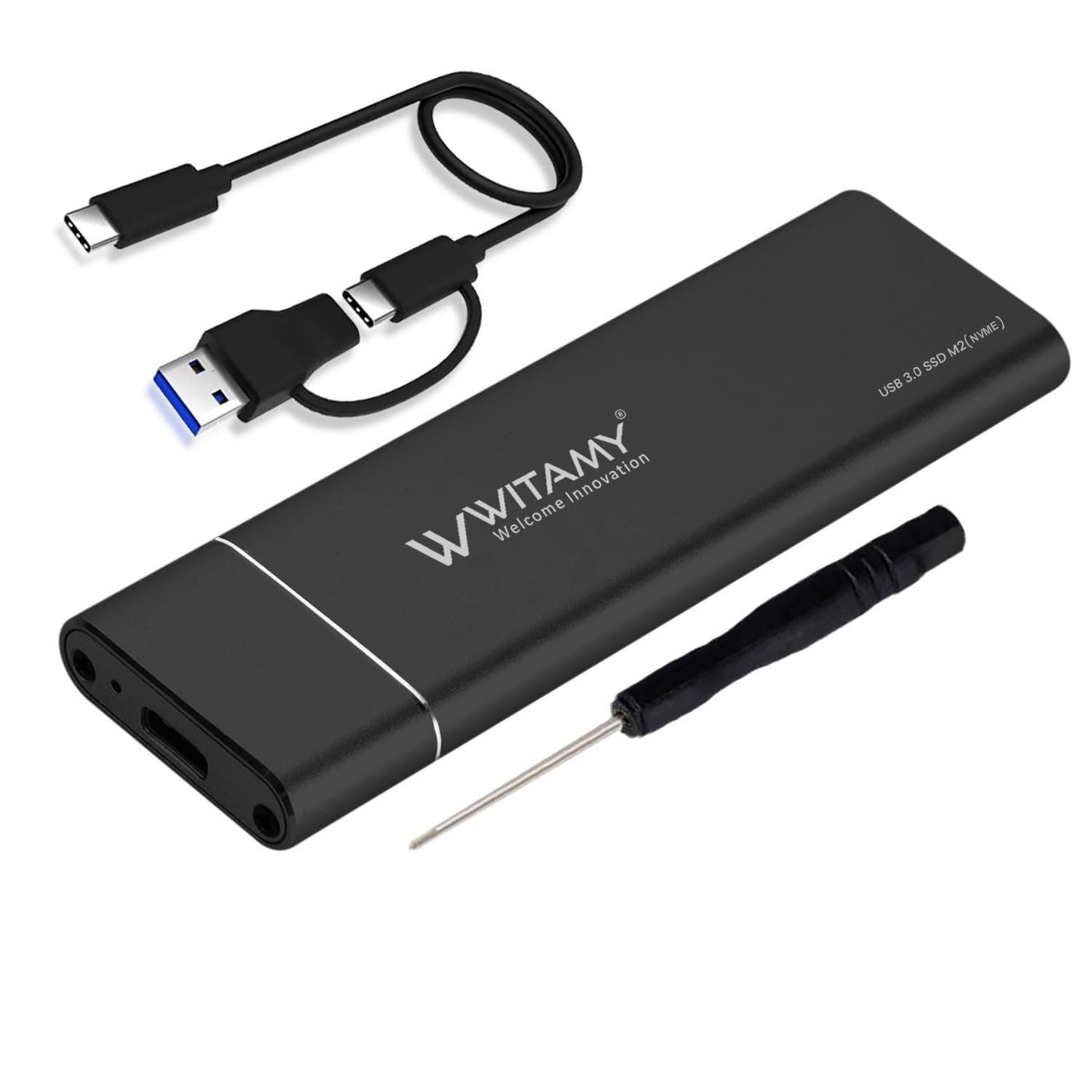 Witamy External NVMe M.2 Sata SSD Enclosure USB 3.1 GEN 2 Type-c Port Sizes of 2230/2242/2260/2280mm 2TB M-Key B+M Key for Laptop,Computer & Desktop (NVMe Black)-image-28