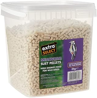 Extra Select High Energy Mealworm Suet Pellets Wild Bird Treat Tub, 3 kg