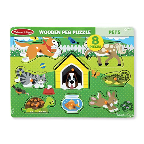 Melissa & Doug Pets Wooden Peg Puzzle (8 Pcs) #TOP5
